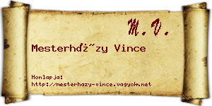 Mesterházy Vince névjegykártya