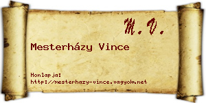 Mesterházy Vince névjegykártya